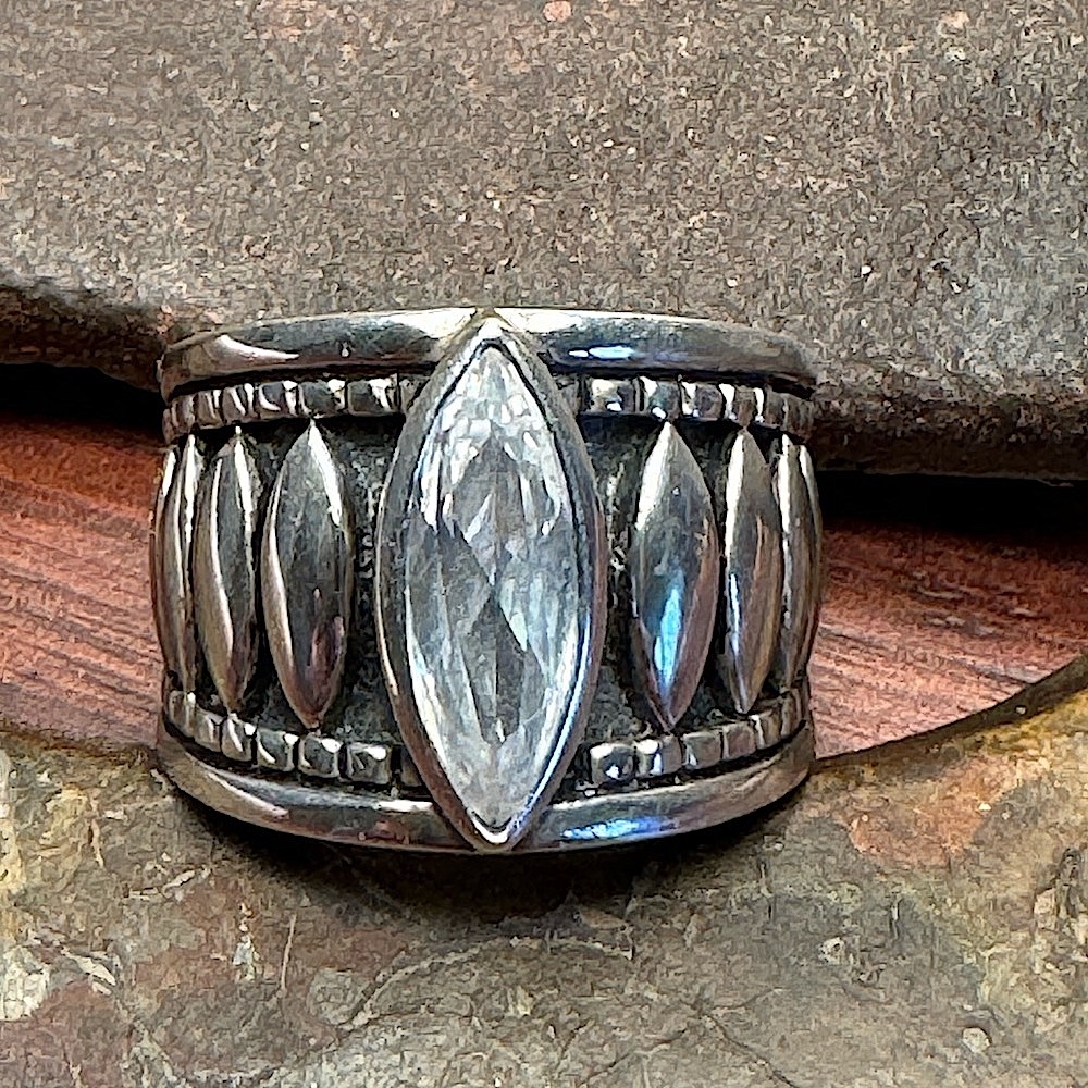 Silpada - RARE Sterling Silver Marguis CZ Ring - Picture 11 of 14